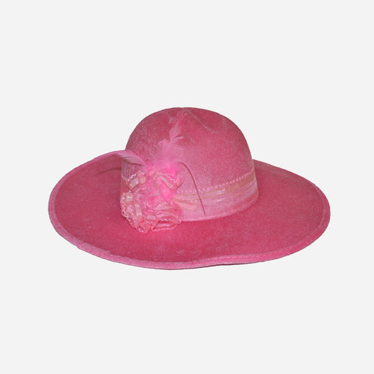 Chapeau femme avec plumes rose