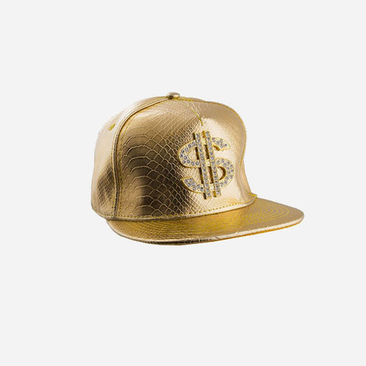 Casquette de rappeur dollars or fantaisie