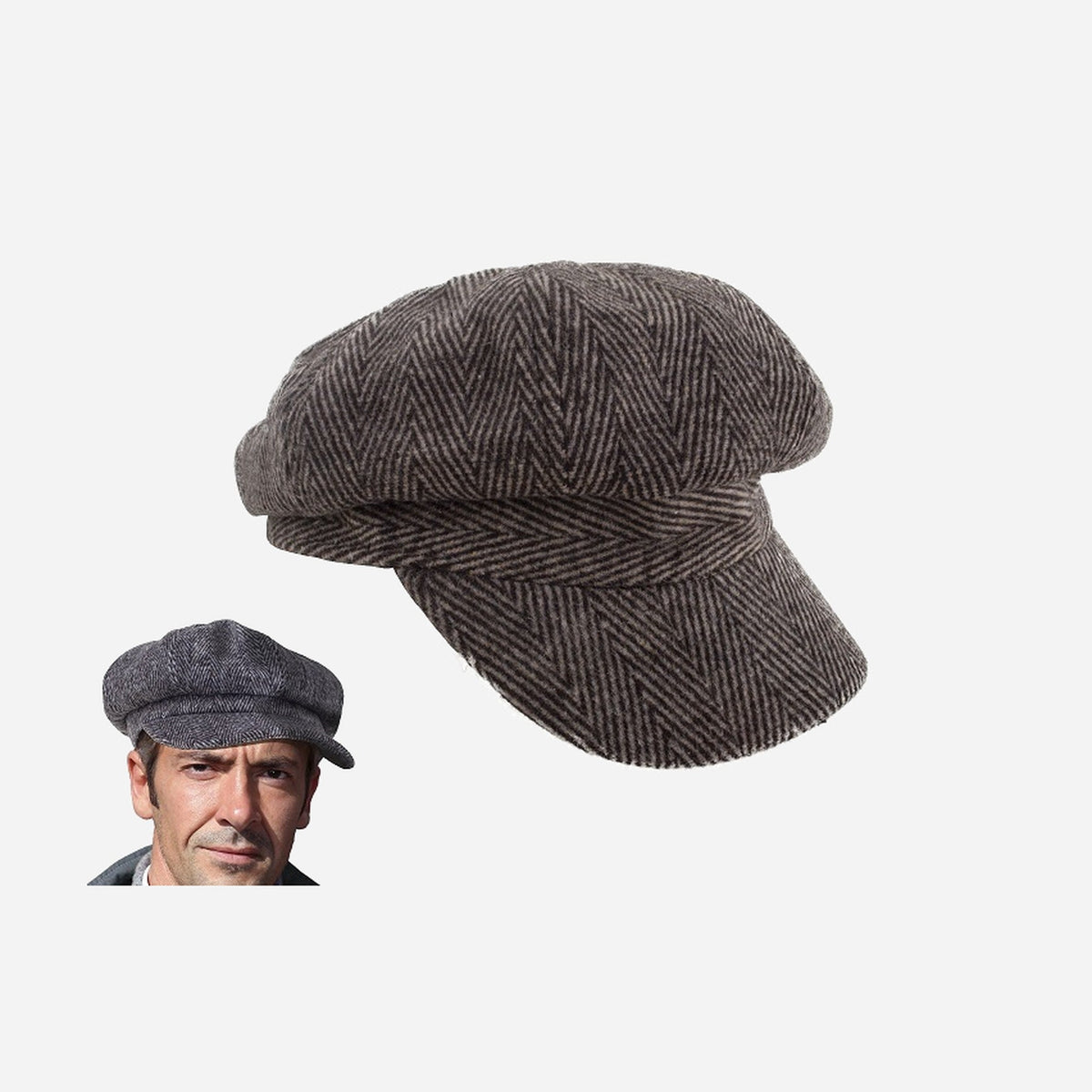 Casquette géante "années 20" grise 59 cm fantaisie