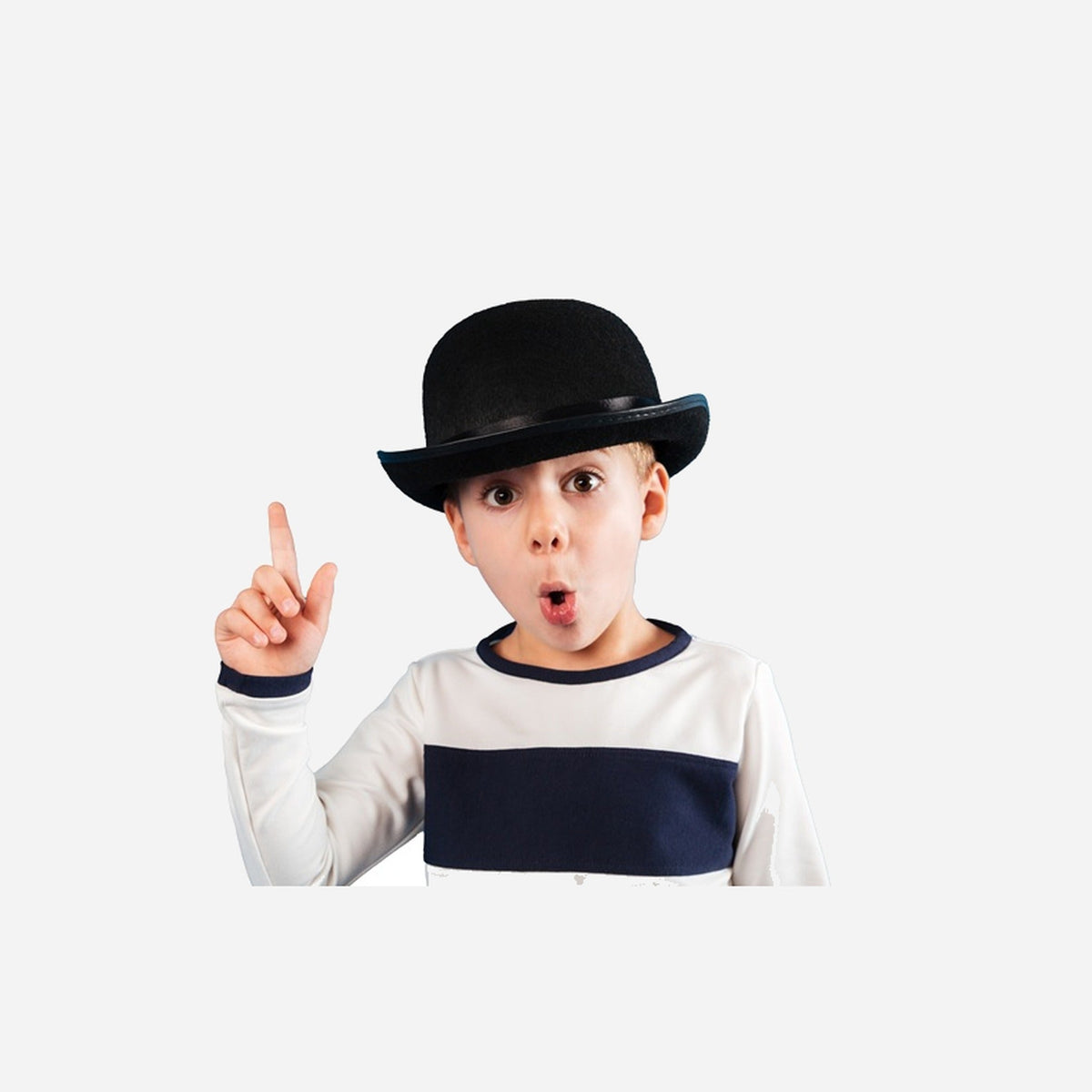 Chapeau melon feutrine noir enfant