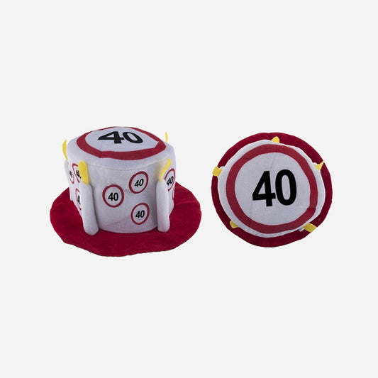 Chapeau Happy Birthday en mousse limitation 40 ans