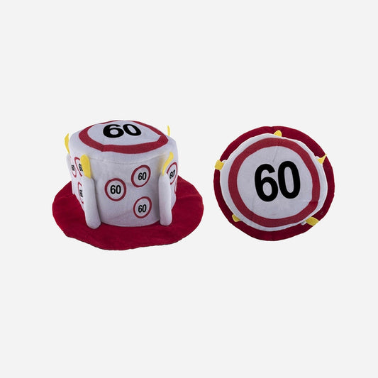 Chapeau Happy Birthday en mousse limitation 60 ans