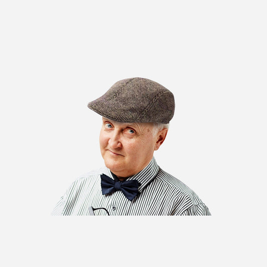 Casquette grand père tweed marron adulte fantaisie