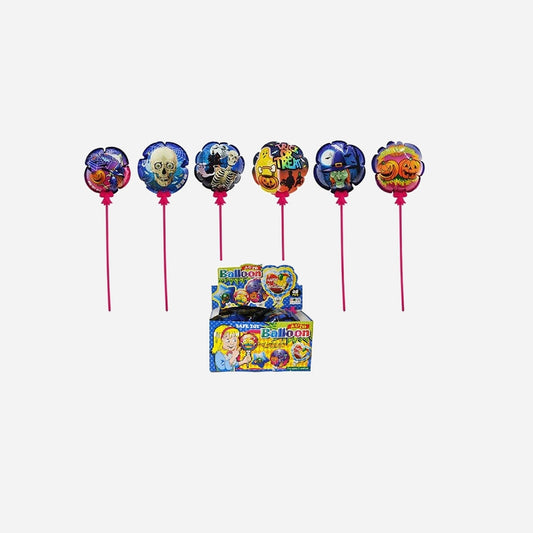 Lot de 48 ballons aluminium "Halloween" avec baguettes 14 cm