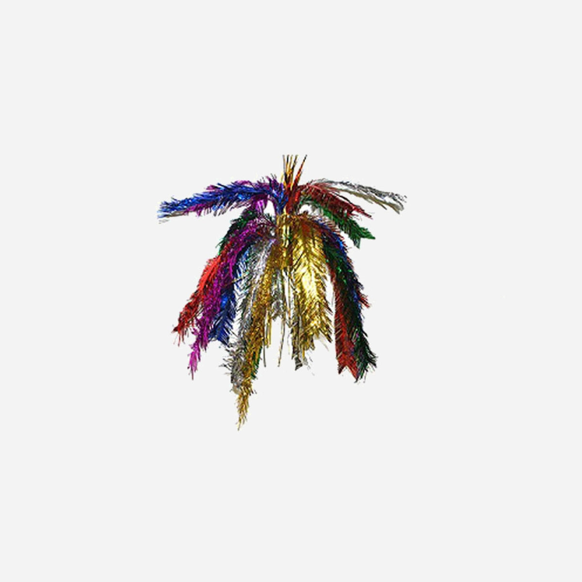 Suspension métallisée style plumes multicolore 60 cm