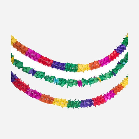 Lot de 3 guirlandes papier multicolore 3 m