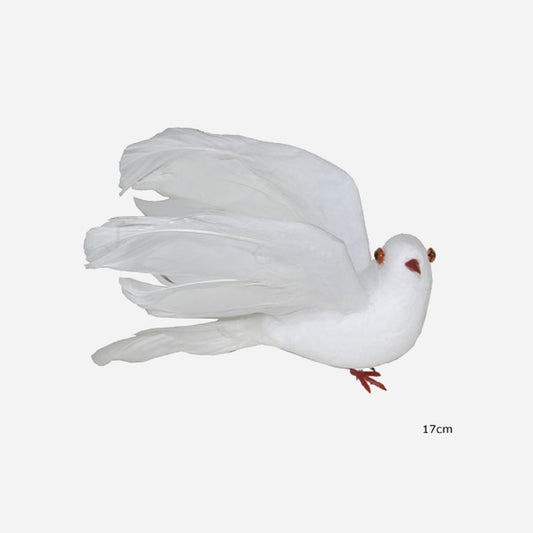 Colombe avec plumes 15 cm