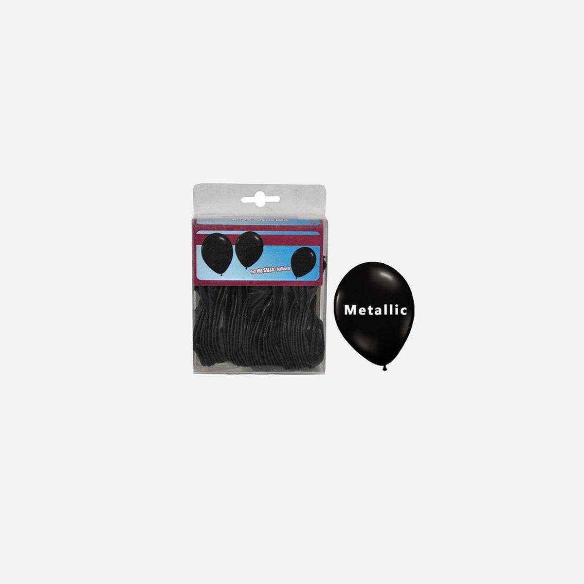 Lot de 40 ballons latex métallisés noir 25 cm