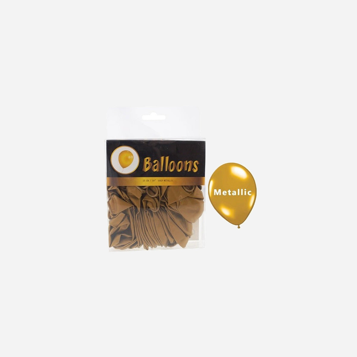 Lot de 40 ballons latex métallisés or 25 cm