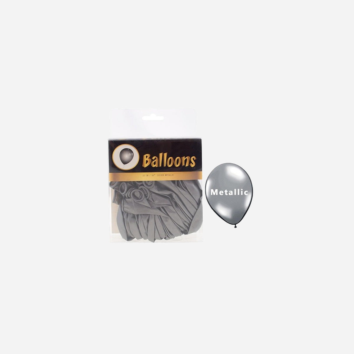 Lot de 40 ballons latex métallisés argent 25 cm