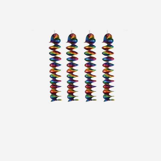 Lot de 4 suspensions spirales en aluminium 60 cm