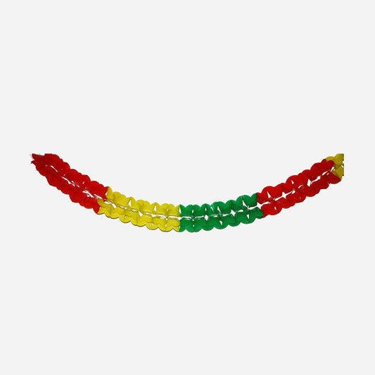 Guirlande plastique rouge jaune vert 5 m