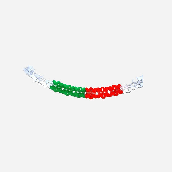 Guirlande vert blanc rouge Italie 5 m