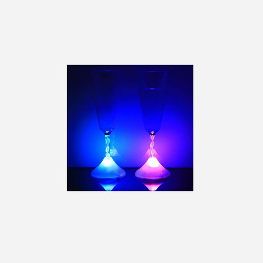 Verre à champagne/cocktail lumineux LED's 21 cm