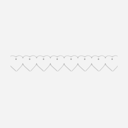 Guirlande coeurs 3 m blanc