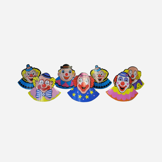 Lot de 6 chapeaux clown en carton pour enfant