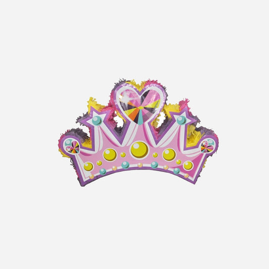 Pinata couronne de princesse rose 61 cm