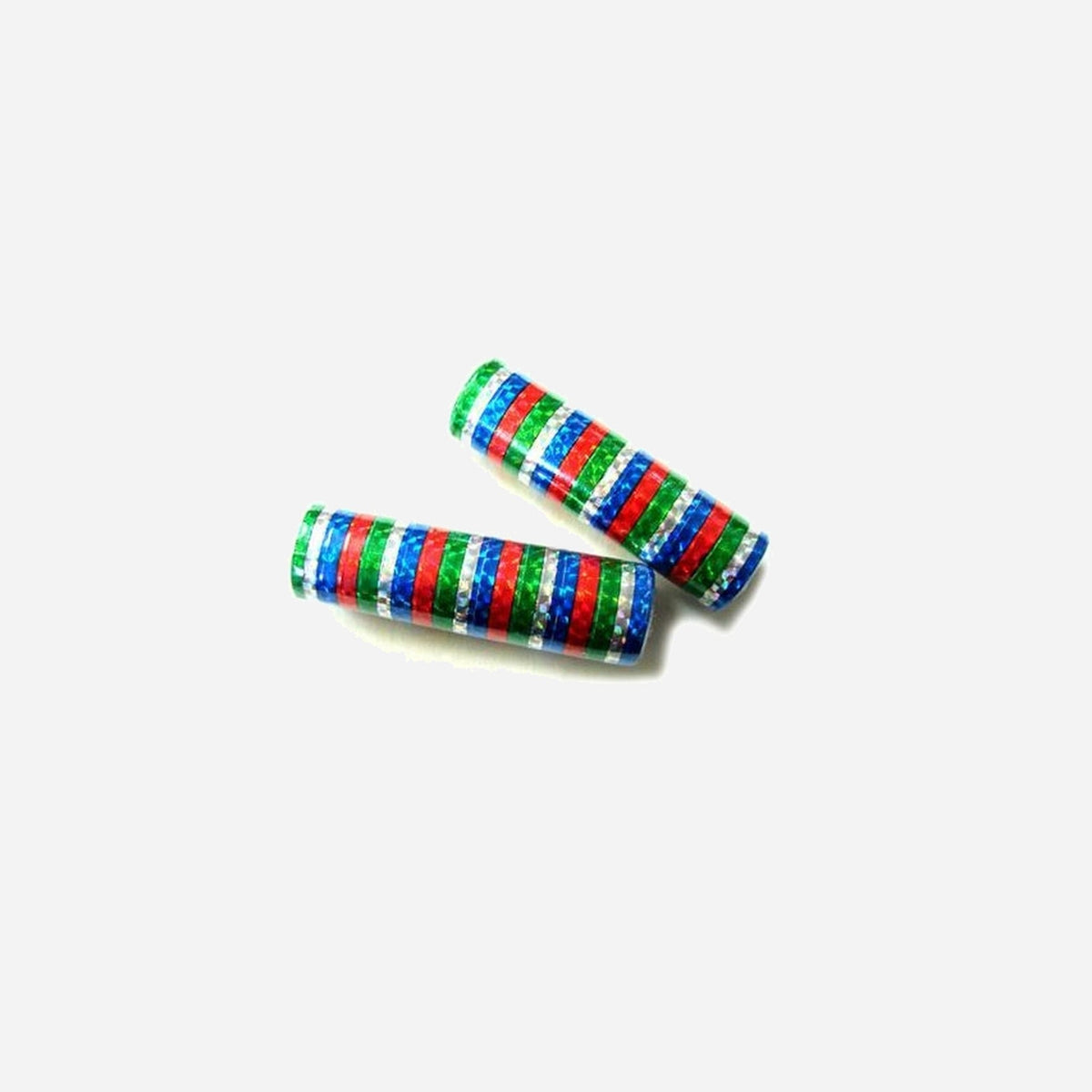 Lot de 2 rouleaux avec 19 serpentins métallisés multicolores