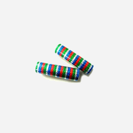 Lot de 2 rouleaux avec 19 serpentins métallisés multicolores