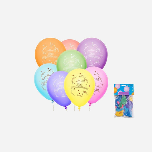 Lot de 20 ballons motif Bon Anniversaire multicolores 22 cm