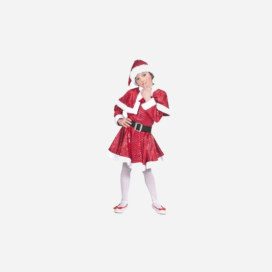 Déguisement de fille Noël 4 pièces sequins