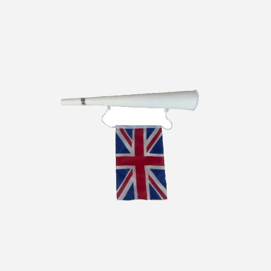 Trompette avec drapeau royaume uni 36 cm