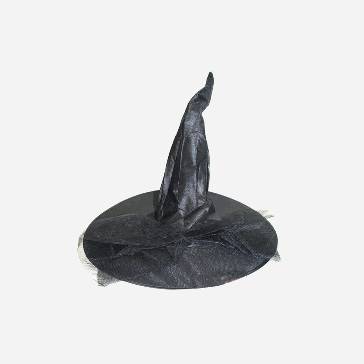 Chapeau sorciere avec noeud en tulle noir adulte