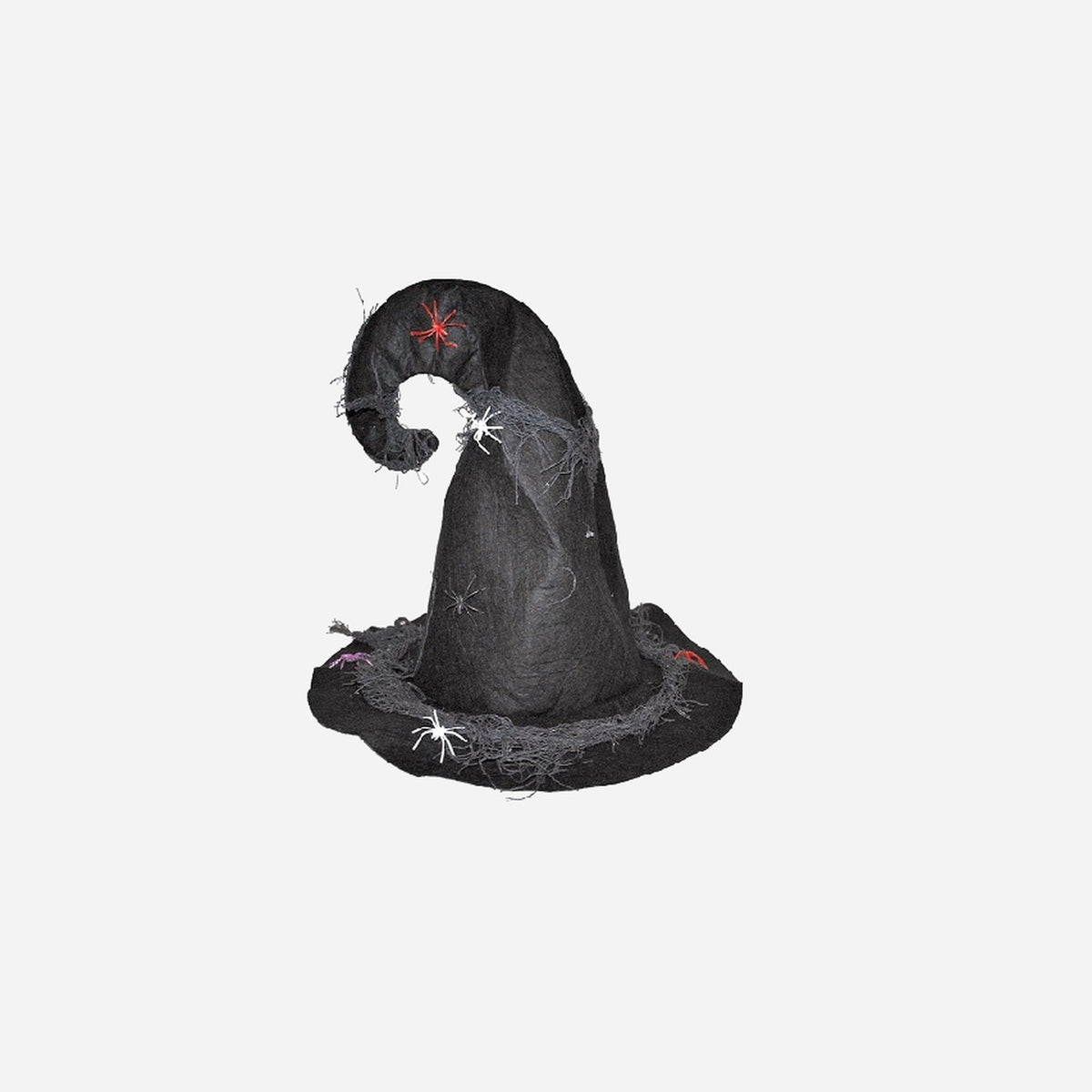 Chapeau sorcière avec toile et araignées 40 cm