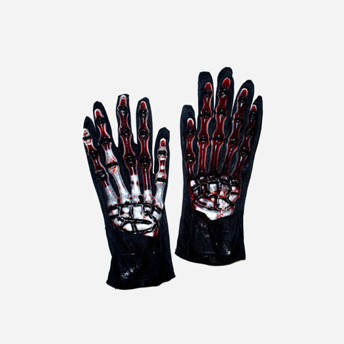 Paire de gants avec os ensanglantés de déguisement