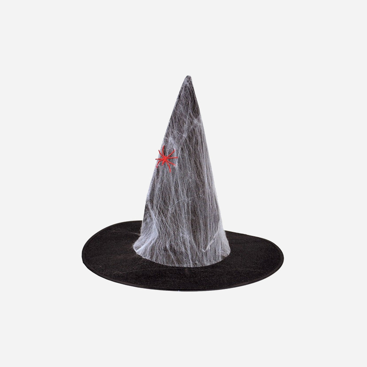 Chapeau sorcière avec toile et araignée rouge adulte