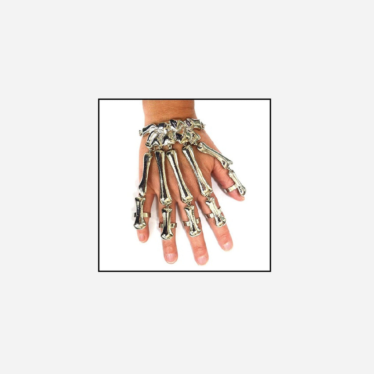 Bracelet articulé squelette argent 12 × 11 cm