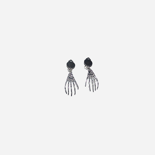 Boucles d'oreilles mains squelettiques metal