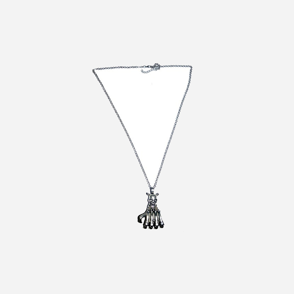 Collier d'horreur main squelette metal fantaisie