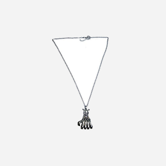 Collier d'horreur main squelette metal fantaisie