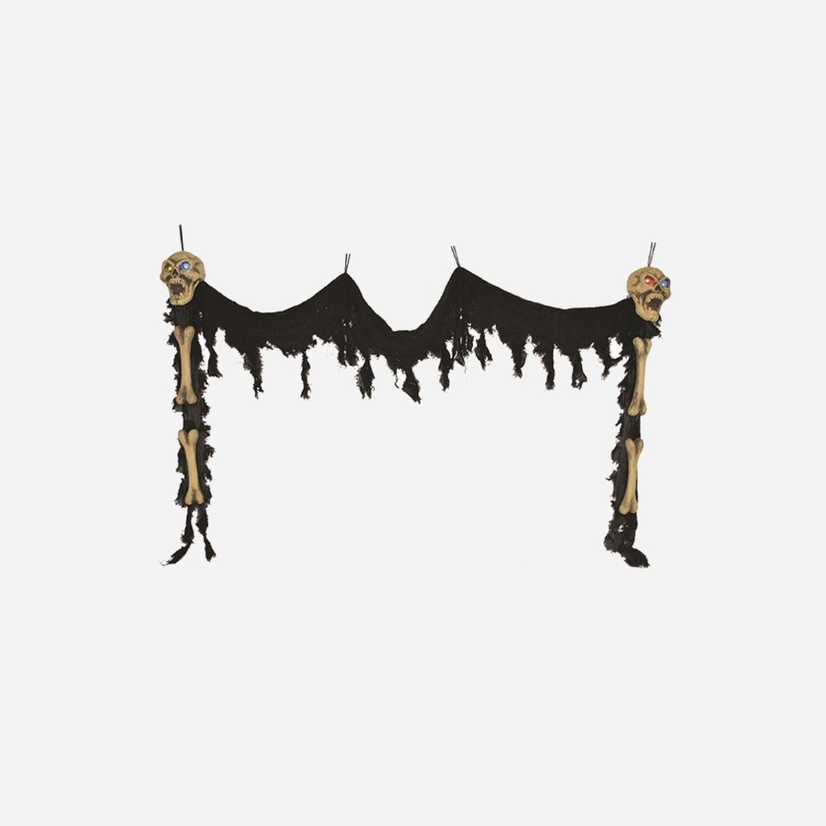 Décoration de porte lumineuse crânes 3m40