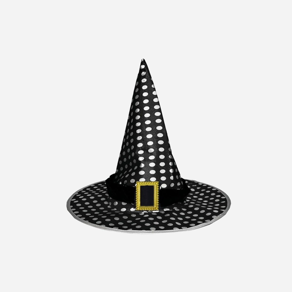 Chapeau sorcière noir à pois blanc adulte