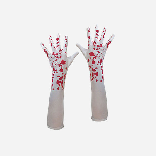 Paire de gants blancs ensanglantés de déguisement