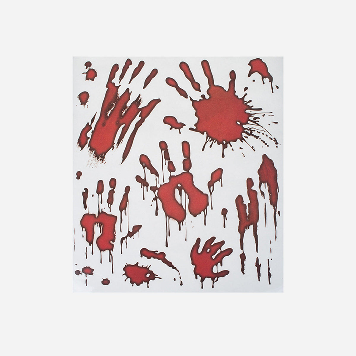 Lot de stickers fenêtre halloween mains ensanglantées