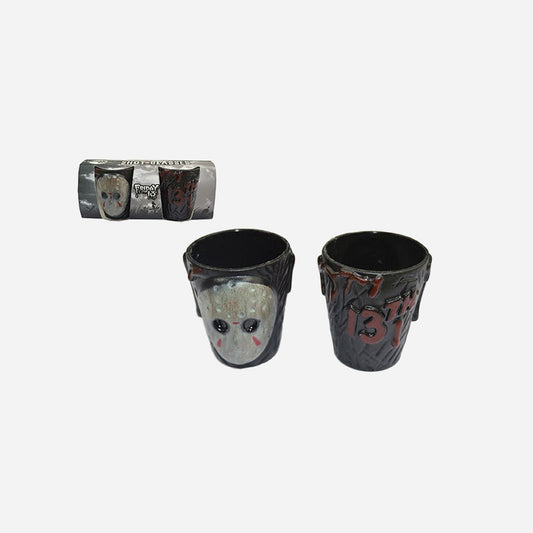 2x verre shooter "vendredi 13" 5.5 cm