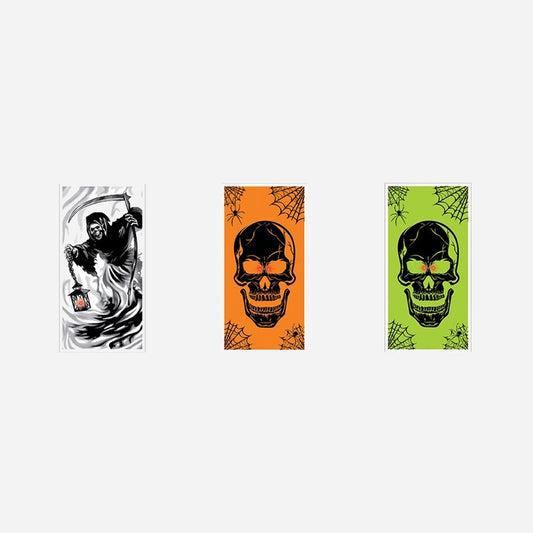 Décoration de porte lumineuse Halloween 76x152 assorti