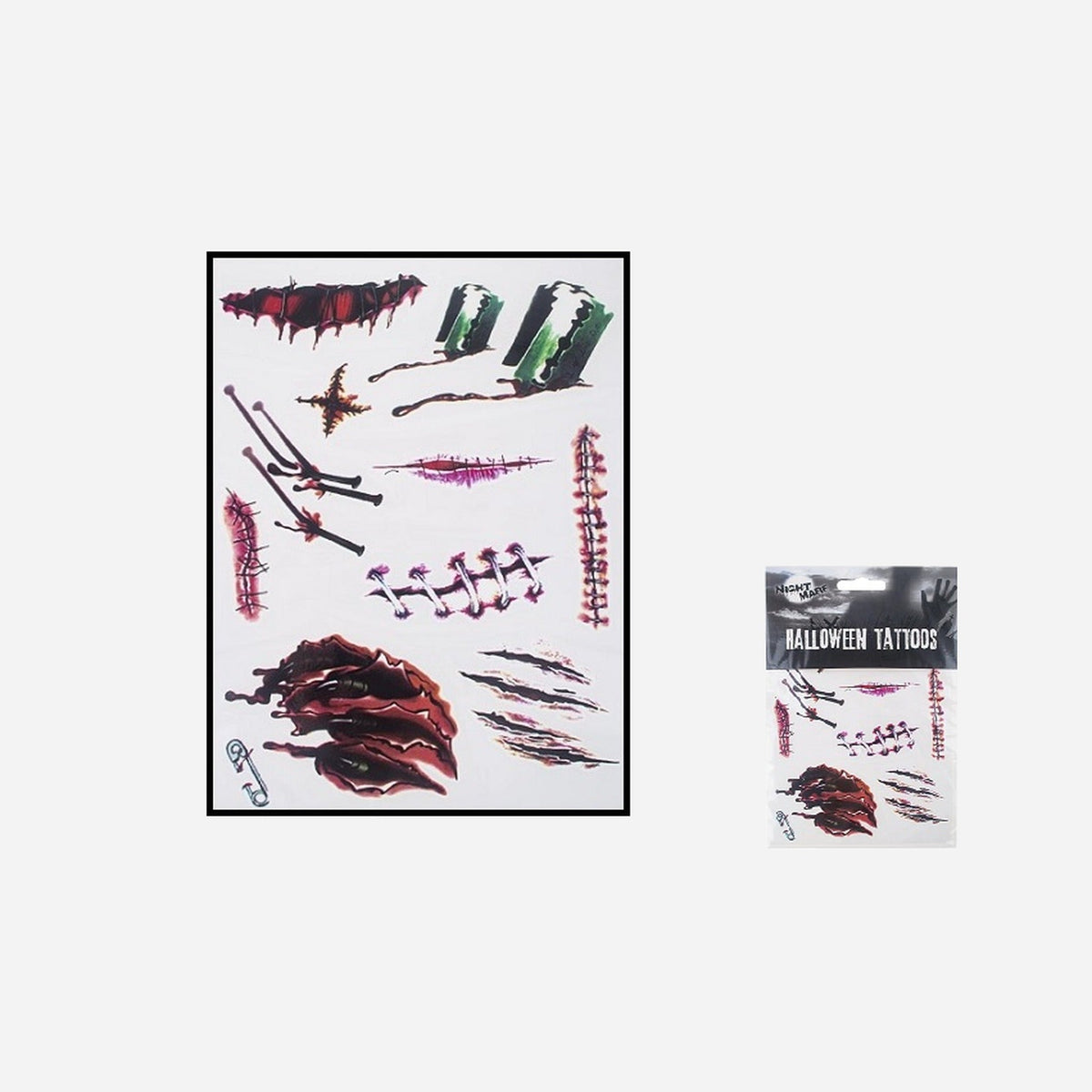 Lot de 12 tatouages motifs Halloween