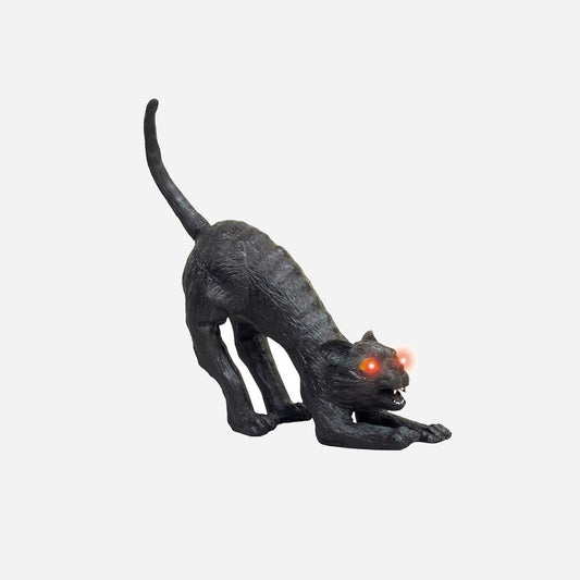 Chat noir d'horreur lumineux 50 cm