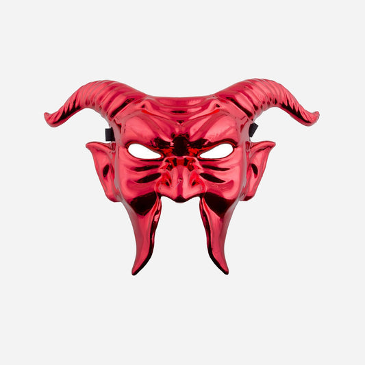 Masque diable rouge métallisé