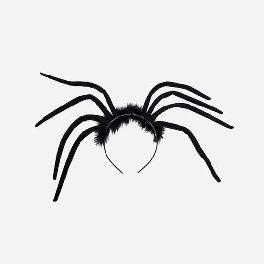 Serre-tête araignée noir avec fourrure