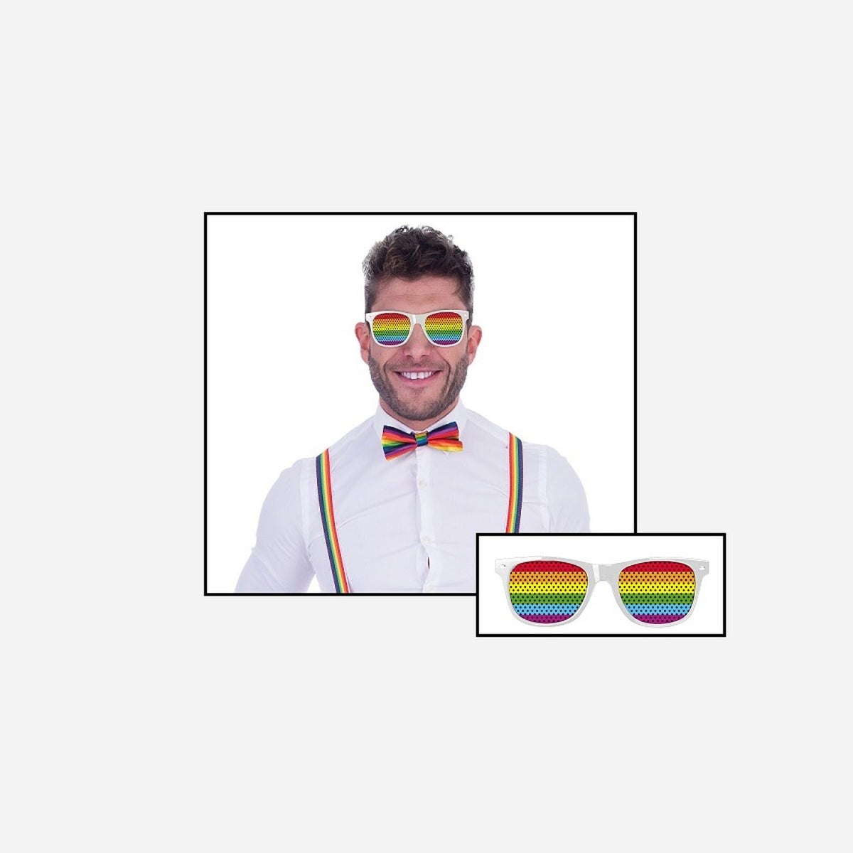 Lunettes grille rainbow arc en ciel 15 cm