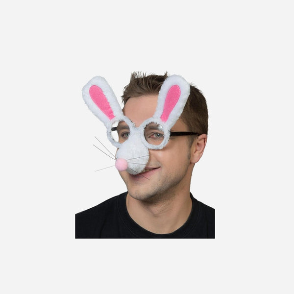 Lunettes lapin à fourrure nez et oreilles