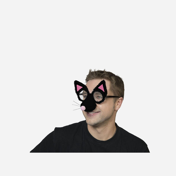 Lunettes chat à fourrure nez et oreilles