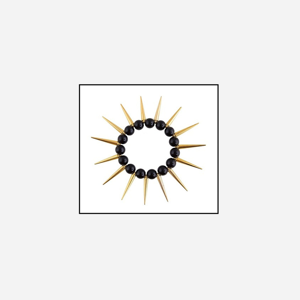 Bracelet noir avec pointes or