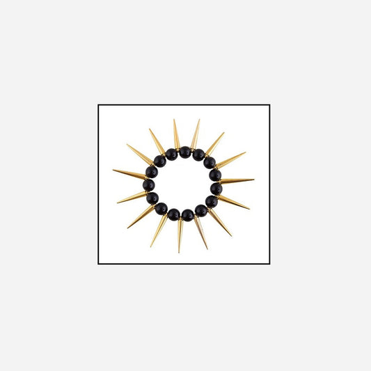Bracelet noir avec pointes or