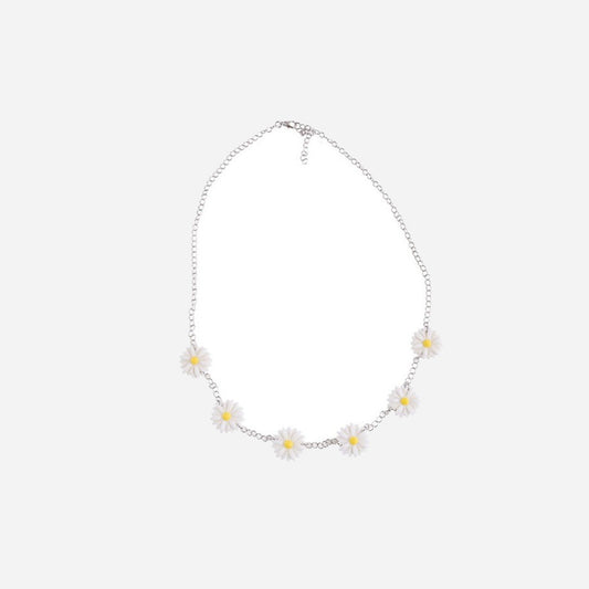 Collier fleurs 6 marguerites fantaisie